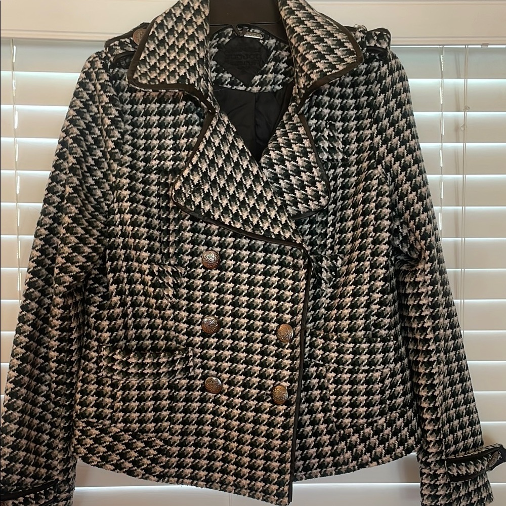 Houndstooth Double-Breasted Women's Jacket